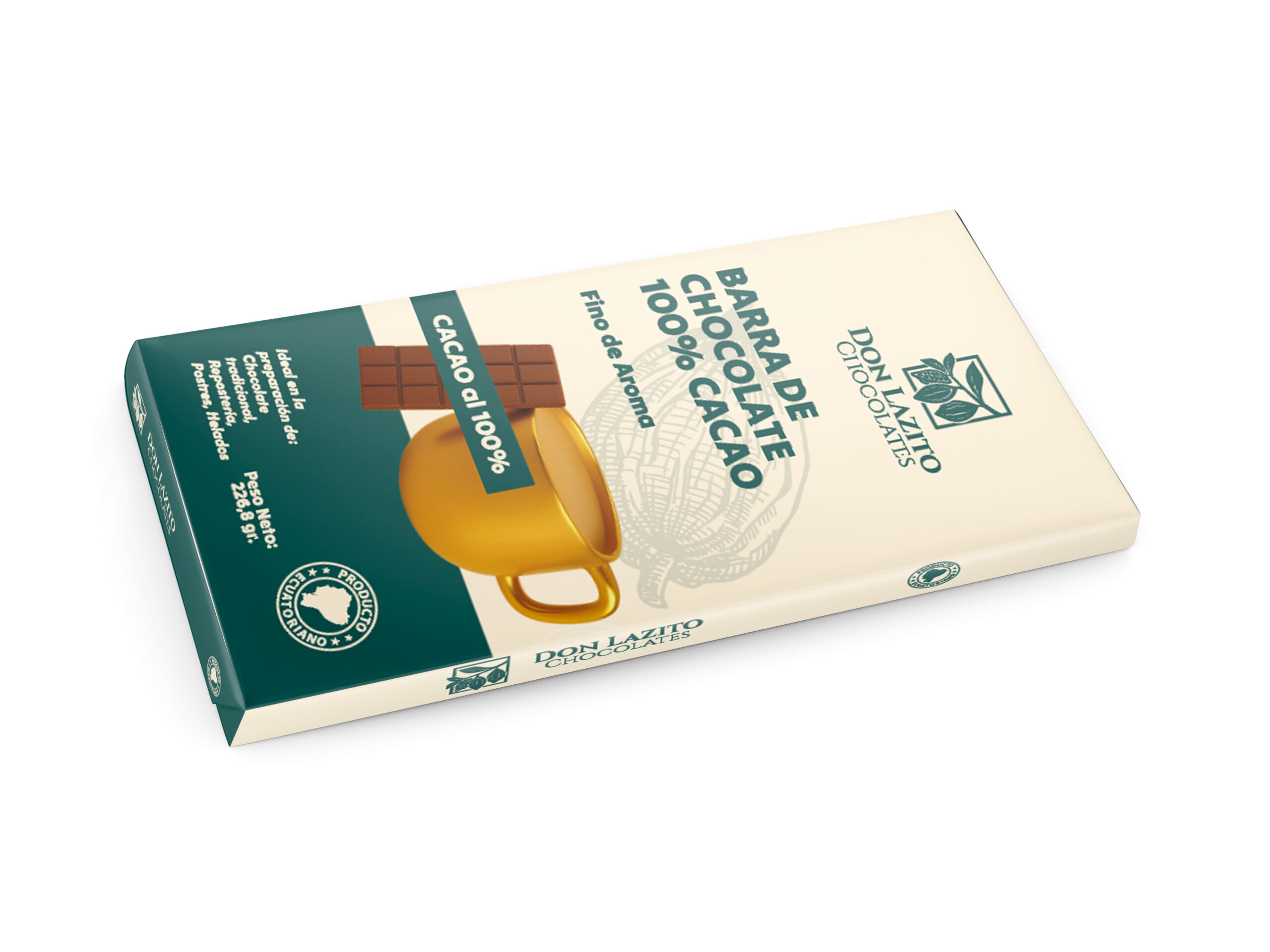Barra De Chocolate 100% Cacao 226,8gr